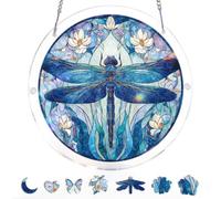Acrylic Puzzles Suncatcher Window Hanging, Sun Catcher Puzzle Curtain Decoration DIY Suncatcher Puzzle Kits with Chain 7.36 Inch for Women Men Mom Birthday Home Office Gift