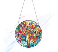 Acrylic Puzzles Suncatcher Window Hanging, Sun Catcher Puzzle Curtain Decoration DIY Suncatcher Puzzle Kits with Chain 7.36 Inch for Women Men Mom Birthday Home Office Gift