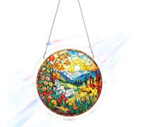 Acrylic Puzzles Suncatcher Window Hanging, Sun Catcher Puzzle Curtain Decoration DIY Suncatcher Puzzle Kits with Chain 7.36 Inch for Women Men Mom Birthday Home Office Gift
