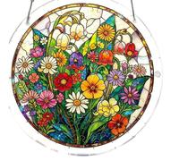 Acrylic Puzzles Suncatcher Window Hanging, Sun Catcher Puzzle Curtain Decoration DIY Suncatcher Puzzle Kits with Chain 7.36 Inch for Women Men Mom Birthday Home Office Gift