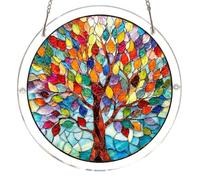 Acrylic Puzzles Suncatcher Window Hanging, Sun Catcher Puzzle Curtain Decoration DIY Suncatcher Puzzle Kits with Chain 7.36 Inch for Women Men Mom Birthday Home Office Gift