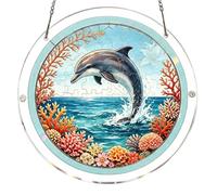Acrylic Puzzles Suncatcher Window Hanging, Sun Catcher Puzzle Curtain Decoration DIY Suncatcher Puzzle Kits with Chain 7.36 Inch for Women Men Mom Birthday Home Office Gift