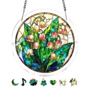 Acrylic Puzzles Suncatcher Window Hanging, Sun Catcher Puzzle Curtain Decoration DIY Suncatcher Puzzle Kits with Chain 7.36 Inch for Women Men Mom Birthday Home Office Gift