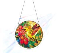Acrylic Puzzles Suncatcher Window Hanging, Sun Catcher Puzzle Curtain Decoration DIY Suncatcher Puzzle Kits with Chain 7.36 Inch for Women Men Mom Birthday Home Office Gift