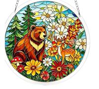 Acrylic Puzzles Suncatcher Window Hanging, Sun Catcher Puzzle Curtain Decoration DIY Suncatcher Puzzle Kits with Chain 7.36 Inch for Women Men Mom Birthday Home Office Gift