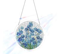 Acrylic Puzzles Suncatcher Window Hanging, Sun Catcher Puzzle Curtain Decoration DIY Suncatcher Puzzle Kits with Chain 7.36 Inch for Women Men Mom Birthday Home Office Gift