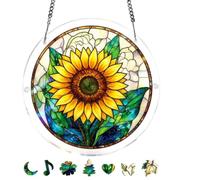 Acrylic Puzzles Suncatcher Window Hanging, Sun Catcher Puzzle Curtain Decoration DIY Suncatcher Puzzle Kits with Chain 7.36 Inch for Women Men Mom Birthday Home Office Gift