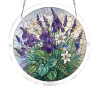 Acrylic Puzzles Suncatcher Window Hanging, Sun Catcher Puzzle Curtain Decoration DIY Suncatcher Puzzle Kits with Chain 7.36 Inch for Women Men Mom Birthday Home Office Gift