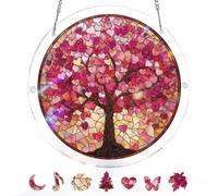 Acrylic Puzzles Suncatcher Window Hanging, Sun Catcher Puzzle Curtain Decoration DIY Suncatcher Puzzle Kits with Chain 7.36 Inch for Women Men Mom Birthday Home Office Gift