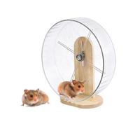 Acrylic Quiet Running Wheel, Transparent Hamster Exercise, 9.44x8.38inch Stable Stand Mounted Toy, Silent Pet Activity Device, Enrichment Cage Accessory for Hamsters Rabbits Habitat Comfort and Health