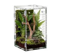 Acrylic Reptile Habitat - 40x30x30cm Front Opening Escape Proof Enclosure | Jumping Spider Observation Cage for Home Pet Store Bedroom Living Room Office Safe Durable Terrarium Small Reptiles
