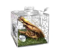 Acrylic Spider Enclosure - Clear Breeding Box for Small Pets | Terrarium Habitat with Snails Praying, Mantises Mantis for Indoor Living Room Setup Ventilation and Observation Window