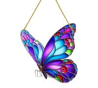 Acrylic Sun Catcher - Kingfisher and Butterfly Motif, Handcrafted Window Decoration, Colorful Light Display, Artistic Hanging Ornament, Elegant Transparent Accent | Living Room Bedroom Window Home