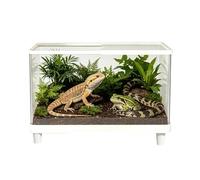 Acrylic Terrarium - Clear Ventilated Escape-Proof Reptile Enclosure, Transparent Lizard Keeper Habitat for Bearded Dragon Leopard Gecko Hermit Crab | Durable Acrylic Snail & Small Pet Tank