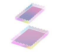 Acrylic Trays for Display - 2 piezas Scratch-Resistant Storage Organizer | Stylish Bathroom Tray Living Room Decor - for Kitchen Vanity Nightstand Counter Home Decor Soap Makeup Perfume Jewelry Party