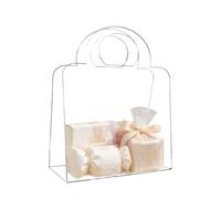 Acrylic Treat Box, Clear Handle Container, Transparent Storage Bag with Sturdy Frame Structure, Elegant Portable Organizer for Party Favors, Stylish Display Holder for Small Business Packaging