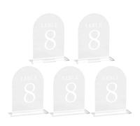 Acrylic Wedding Table Signs, 5pcs Set Třansparent Blank Arched Semi-Circular Acŕylic Sïgns, DIY Seating Cards For Wedding Birthday Party, Reusable Clear Place Čards For Tāble Decor, Home Celebration,