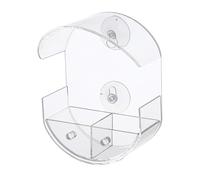 Acrylic Window Bird Feeder Leak-Proof Detachable Food Tray, transparente Feeding Station for Indoor Viewing, Balcony, Garden, Patio, Deck, Kids' Observation and Bird Watching Fun