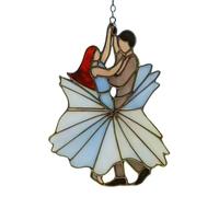 Acrylic Window Ornament - Dancing Couple | 13cm Length Romantic Decor with Lightweight Build, Flat Bohemian Style Ornament with Shine Effect, Home Accessory For Porch Garden Living Room