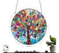 Acrylic Window Suncatcher, Rainbow Maker Pendant, 5.9x5.9 Inches Hanging Decor with Glossy Finish, Vibrant Jigsaw Ornament, Colorful Prism Graphic with Light Refraction, Wall Art for Home Garden