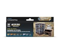 Acrylicos Vallejo 080256 WizKids Wood & Steel, 8 x 8 ml, 8 ml (8 unidades)