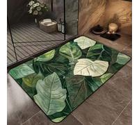 acsewater 3D Visual Hojas Verdes Diatomita Alfombra Baño Absorbente Seco Rápido Anti-Deslizante Entrada