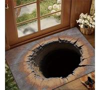 acsewater Alfombra 3D Ilusión Óptica Efecto Agujero Sin Fondo Ultra-Realista, Felpudo Antideslizante Lavable Etanche Tejido Suave para Entrada Sala Baño Terraza