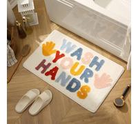 acsewater Alfombra de baño Get Naked Alfombra Creativa con Forma de Letra Alfombrilla antideslizable Lavable Felpudo Suave con Forma Irregular Felpudo Divertida para la Puerta