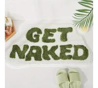 acsewater Alfombra de baño Get Naked Alfombra Creativa con Forma de Letra Alfombrilla antideslizable Lavable Felpudo Suave con Forma Irregular Felpudo Divertida para la Puerta