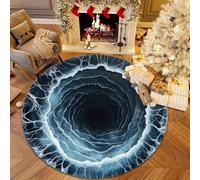 acsewater Felpudo Redondo 3D Ilusión Óptica para Entrada de Casa en Terciopelo Cristal Suave Antideslizante Lavable Anti-Manchas para Pasillo Salón Dormitorio