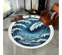 acsewater Felpudo Redondo 3D Ilusión Óptica para Entrada de Casa en Terciopelo Cristal Suave Antideslizante Lavable Anti-Manchas para Pasillo Salón Dormitorio