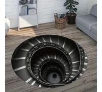 acsewater Felpudo Redondo 3D Ilusión Óptica para Entrada de Casa en Terciopelo Cristal Suave Antideslizante Lavable Anti-Manchas para Pasillo Salón Dormitorio