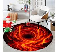 acsewater Felpudo Redondo 3D Ilusión Óptica para Entrada de Casa en Terciopelo Cristal Suave Antideslizante Lavable Anti-Manchas para Pasillo Salón Dormitorio