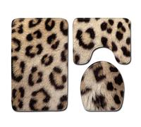 acsewater Juego de alfombras de baño, Alfombras Antideslizantes para baño Cubierta para el Asiento del Inodoro Alfombra en Forma de U para Pedestal, Alfombrillas de baño Impresas en 3D Animales