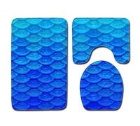 acsewater Juego de alfombras de baño, Alfombras Antideslizantes para baño Cubierta para el Asiento del Inodoro Alfombra en Forma de U para Pedestal, Alfombrillas de baño Impresas en 3D Animales