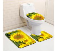 acsewater Juego de alfombras de baño, Alfombras Antideslizantes para baño Cubierta para el Asiento del Inodoro Alfombra en Forma de U para Pedestal, Alfombrillas de baño Impresas en 3D Delfines