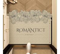 acsewater Tapete Coil Floral Negro Vintage, Personalizable, Tapete de Entrada Antideslizante y Atrapa Suciedad