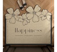 acsewater Tapete Coil Floral Negro Vintage, Personalizable, Tapete de Entrada Antideslizante y Atrapa Suciedad