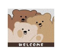acsewater Tapete Coil Oso Cute en Cartoon, Personalizable, Tapete de Puerta de Entrada Antideslizante y Atrapa Suciedad para el Hogar
