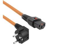 ACT 2.0 m Schuko CEE 7/7 - C13, M/F 2m CEE7/7 C13 - Cable eléctrico (M/F, 2 m, Macho-Hembra, CEE7/7, C13 C13, 230, Naranja)