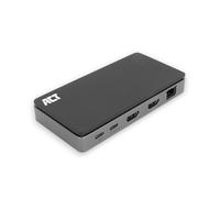 ACT Estación de Acoplamiento USB C 9 en 1 con Carcasa de Aluminio, 4K a 60 Hz, 2 Puertos HDMI, 5 Puertos USB 3.0, USB Tipo C 100 W PD, LAN, conexión de Dos monitores adicionales a un Ordenador