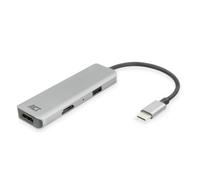 Act adaptador multipuerto usb-c 4k para 2 monitores hdmi, puerto de da