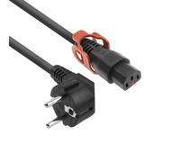 ACT AK5151 - Cable (2 m, Male Connector/Female Connector, CEE7/7, C13 acoplador, 230 V, Negro)