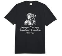 Act and God Will Act Juana de Arco - Cita inspiradora Francesa Comfort Colors Adult Heavyweight T-Shirt
