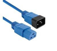 ACT C20 - C21 Cable de alimentación, C21 Hembra a C20 Macho, Cable de extensión IEC 60320, Cable de alimentación de 2,5 m, Color Azul, para Servidor PDU - AK5368