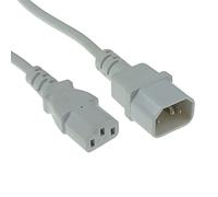 ACT Cable C13 a C14 de 0,6 m, Extensión IEC, Clavija a Toma de 3 Clavijas - AK5243 Blanco