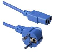 Act Cable de alimentación 3m, Cable C13, Cable de alimentación para PC, CEE 7/7 a C13 3 Patillas - Contacto de Tierra - AK5135 Azul