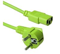 ACT Cable de alimentación ACT de 0,6 m, Cable C13, Cable de alimentación para PC, CEE 7/7 a C13 de 3 Clavijas - Contacto de Tierra - AK5136 Verde