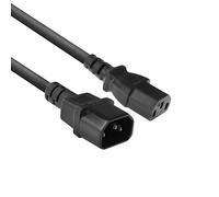 ACT Cable de alimentación ACT de 0,6 m, prolongación de Cable de alimentación C13 a C14, Clavija IEC a Conector Hembra de 3 Patillas- AK5029 Negro