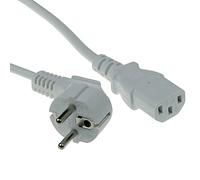 ACT Cable de alimentación ACT de 3 m, Cable C13, Cable de alimentación para PC, CEE 7/7 a C13 de 3 Clavijas - Contacto de Puesta a Tierra - AK5238 Blanco